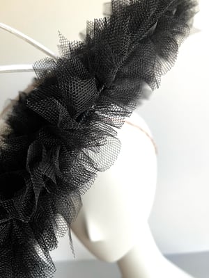 Image of Black ruffle hat