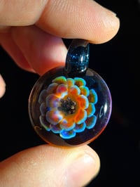 Image 2 of Opalized psychedelic sunflower pendant....