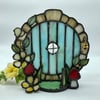 Blue Hobbit Door Candle Holder