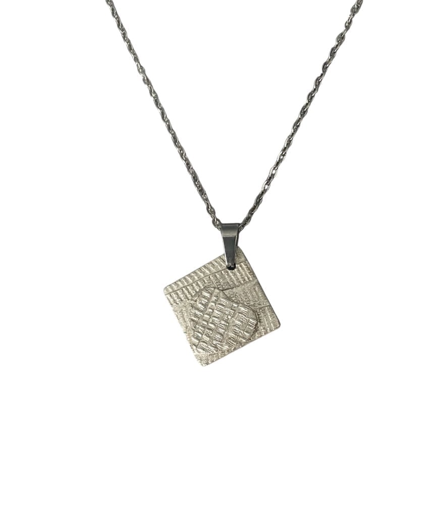 Image of Square Textured Heart Pendant - Demo Piece For Sale