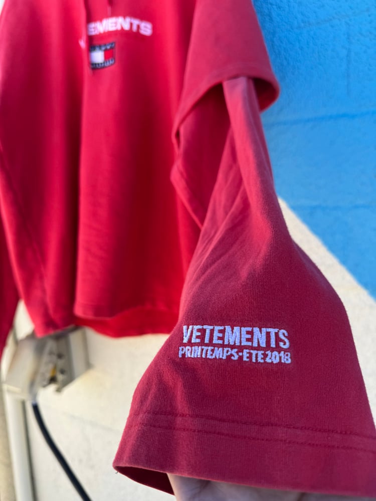 Image of Vetements SS18 Tommy Hilffiger Layered Hoodie