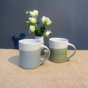 Image of Tall Mug - White & Grey