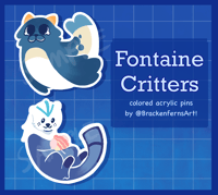 Image 2 of [Genshin] Fontaine Critters | Colored Acrylic Pins