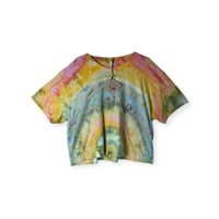 Image 1 of XL Crop Tee in Summer Sunrise Ice Dye