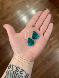 Image 3 of Chrysocolla Malachite Earrings