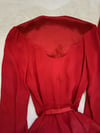 early 1970s OSSIE CLARK scarlet moss crepe trouser suit