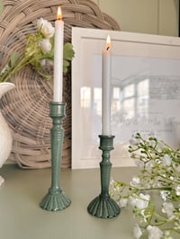 Image 1 of Vintage Sage Candlesticks ( set of 2 )