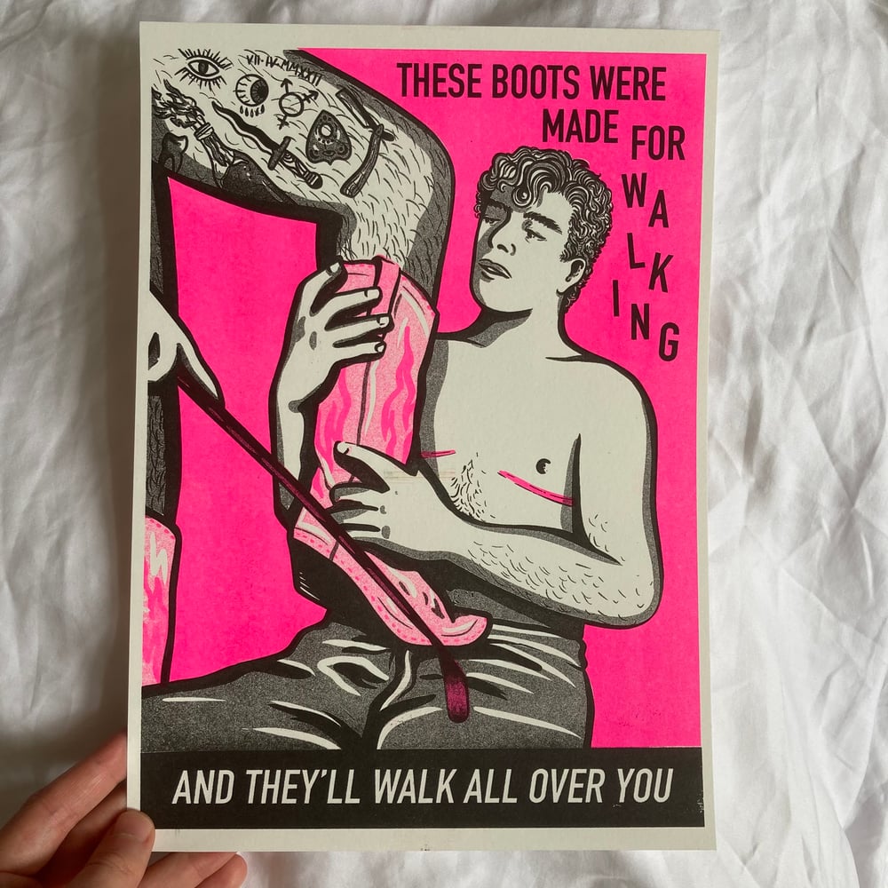 Image of ‘These Boots’ A4 Riso Print 
