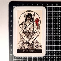 Image 2 of Richard Ramirez Tarot "The Devil" Card DIE CUT Glossy Finish LAMINATED Vinyl Sticker