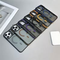 Image 1 of iPhone 17 Case - With Built-in Camera Lens Protector & Stand - Charcoal Transparency