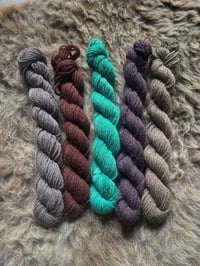 Image 2 of Mini Bundle #7 - 100G Hand Dyed Kent Romney Mini Skeins