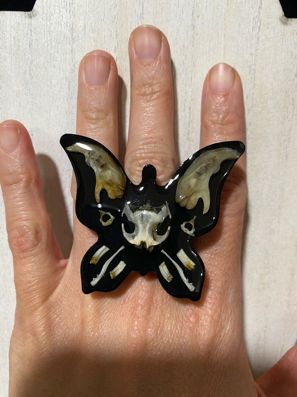 Skull and Bone Butterfly Ring