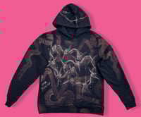 Image 1 of “LOVE” CUSTOM BLEACH PAINTED PULLOVER LARGE