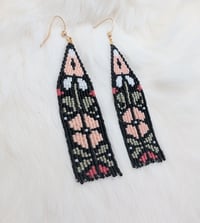 folk floral fringe earrings