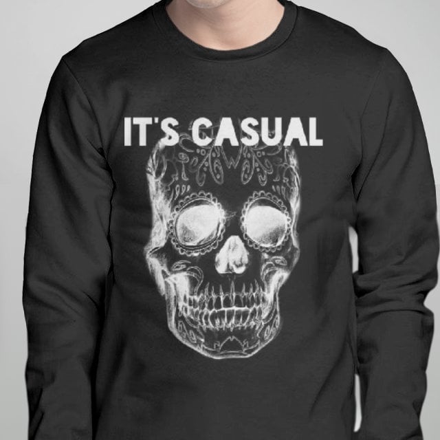 Image of day of the dead men's long sleeve black