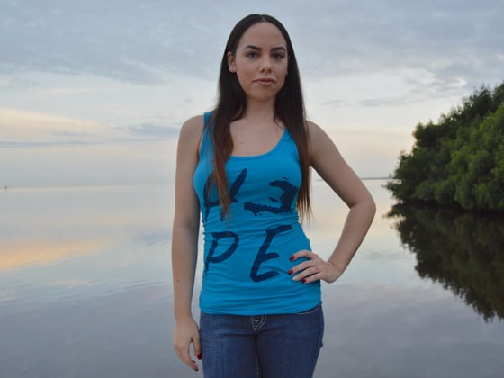 Image of Women's Blue Fitted Hope Tank