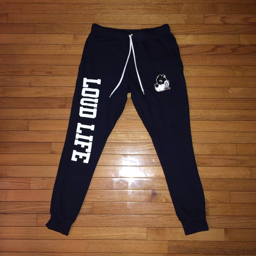 Image of Navy/White Loudlife Louie "Patchwork" Joggers & Tee set