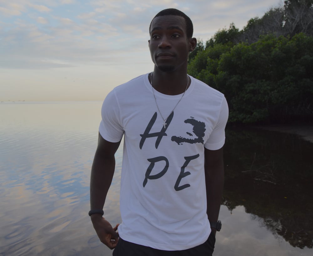 Image of Men's White Fitted Hope Tee