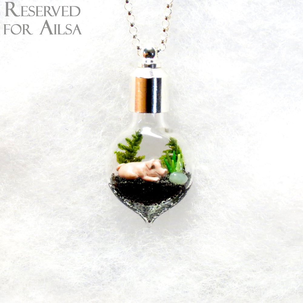 Image of Terrarium Jewelry - Custom Miniature Pig Necklace