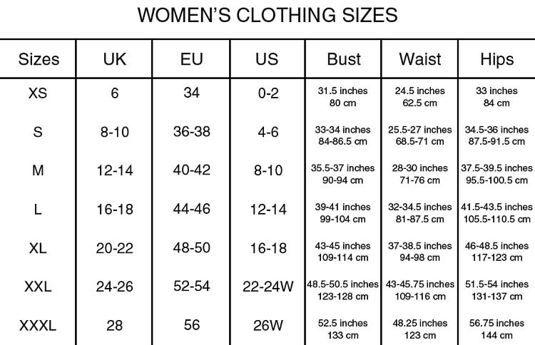 Image of Size Chart