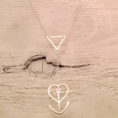 Image of Heart+Anchor Lariat Necklace