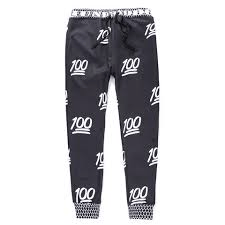Image of Black 100 Emoji Joggers