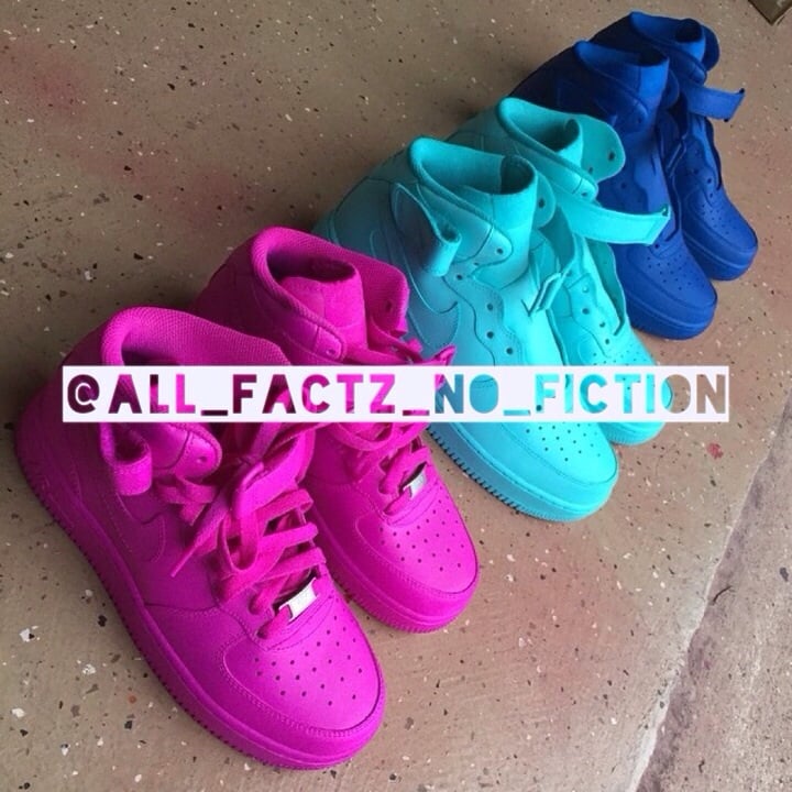 All FACTZ NO FICTION — Custom Neon Color Air Force Ones