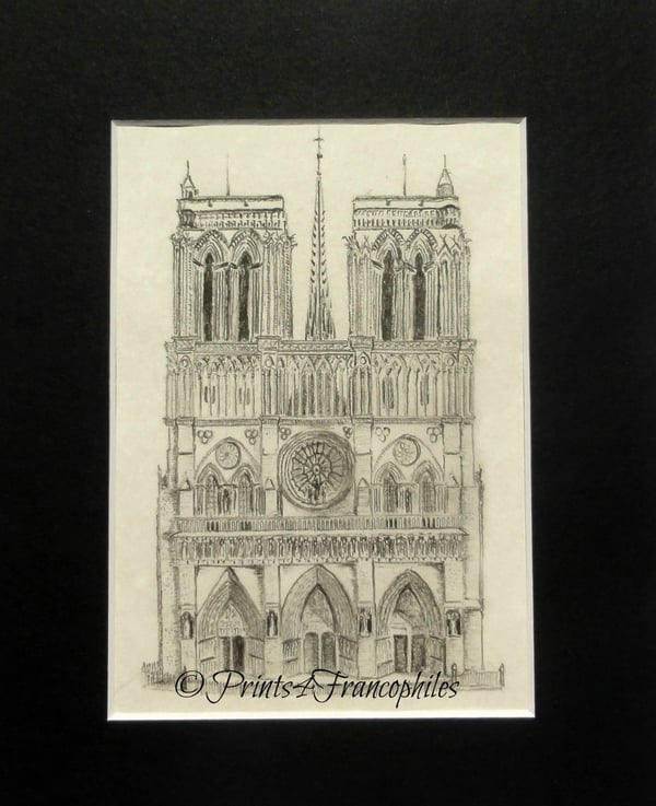 Image of Notre Dame Pencil Drawing