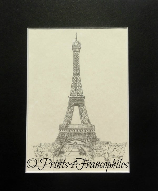 Image of Eiffel Tower Ink Drawing
