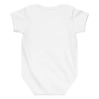 Image 2 of Baby jersey bodysuit with green screenprint Grier logo