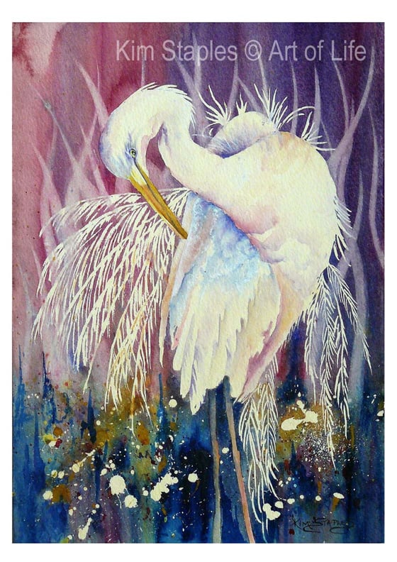 Image of Egret spirit bird - PRINT