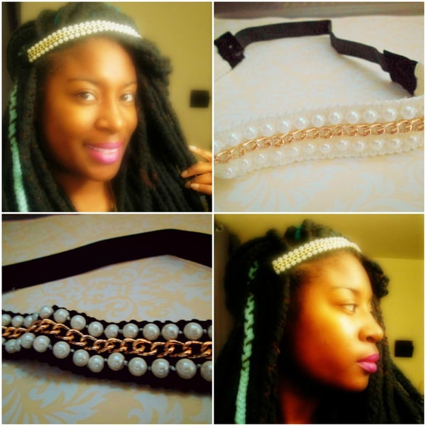 Image of Gold Chain and Pearls Headband 2015 Fashion Trends