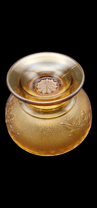 Image 6 of Amber Pedestal Dish with Rose design