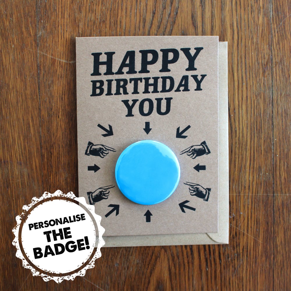 Image of Personalise Birthday Card | Birthday Badge Card