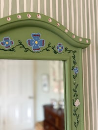 Image 1 of Hand-Painted Floral Mirror