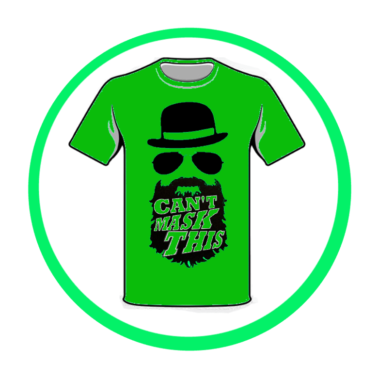 Image of "Cant Mask This" (with no school logo on the back)