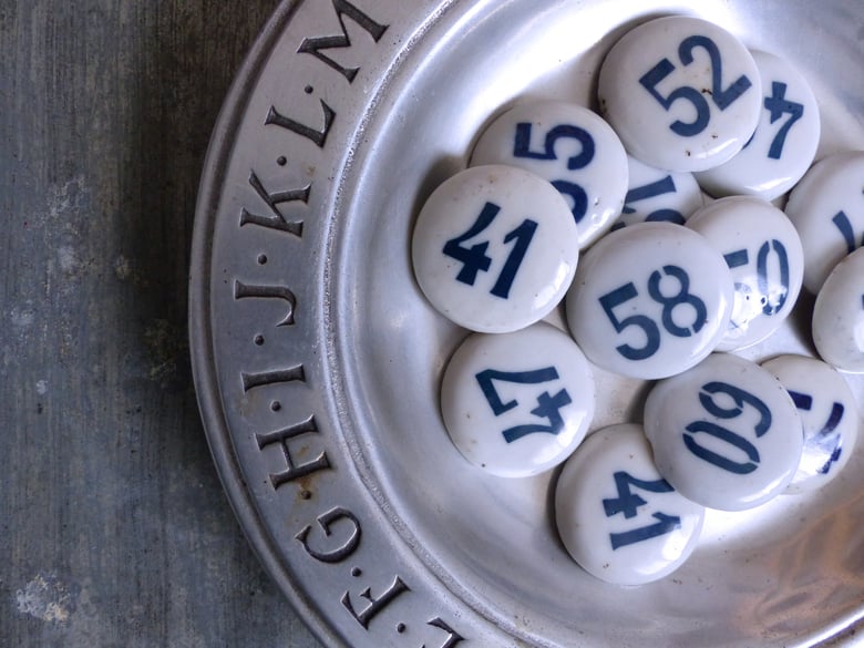 Image of Cabochons numérotés en porcelaine