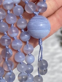 Image 1 of Blue Chalcedony Mala with Blue Lace Agate Guru Bead