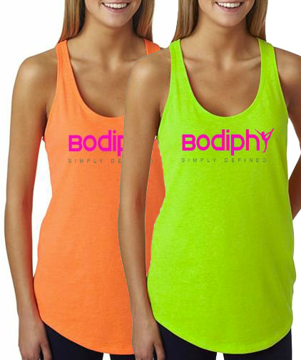 Image of Bodiphy Neon Orange or Neon Green Racerback Terry Tank 