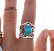 Image of Natural Turquoise Navajo Style Sterling Silver Ring