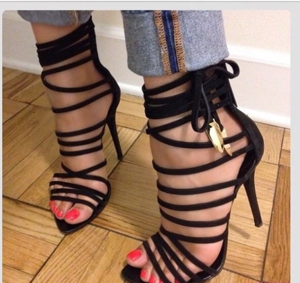 Image of Suede High Heel Sandal