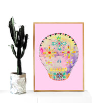 Image 2 of Calavera Pink Print