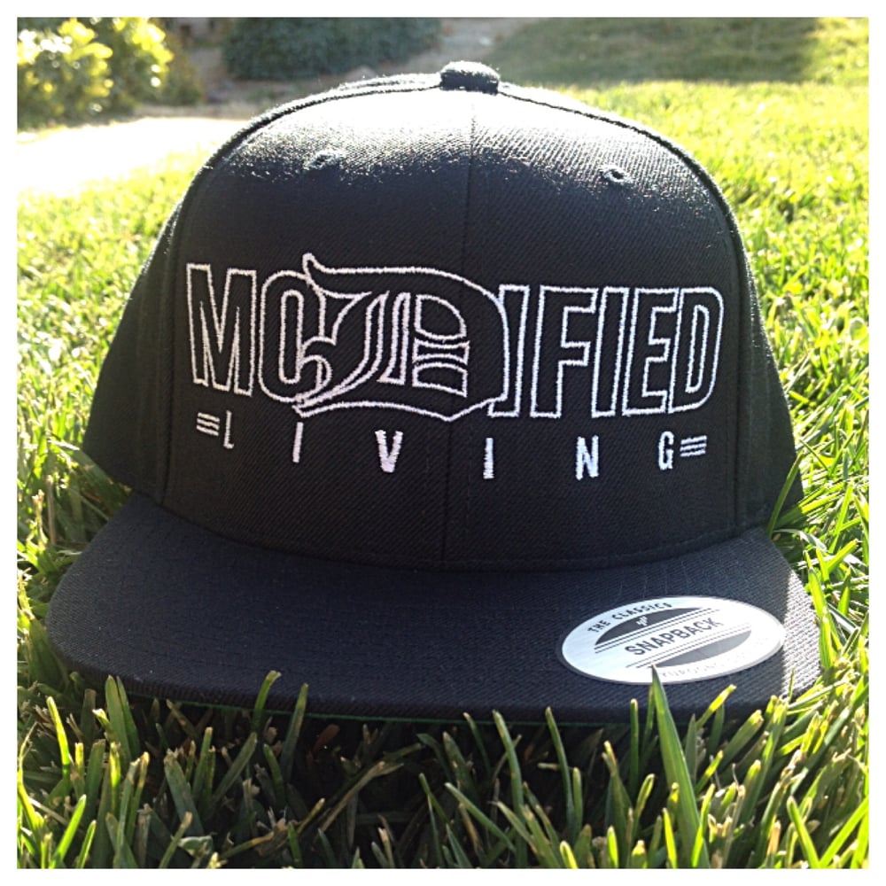 Image of Modified Living "The D" Snap Back (Black w/ Green under bill) 