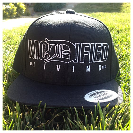 Image of Modified Living "The D" Snap Back (Black w/ Green under bill) 