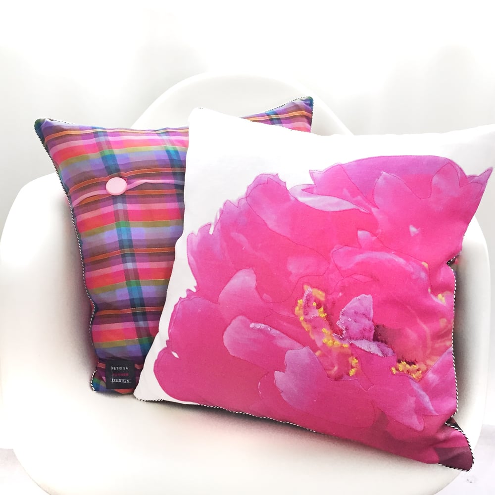 Image of BRIGHT PEONY Limited Edition Bespoke Cushion