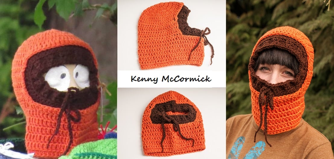 Kenny South Park Hat, Kenny McCormick Hood Sam's Crochet