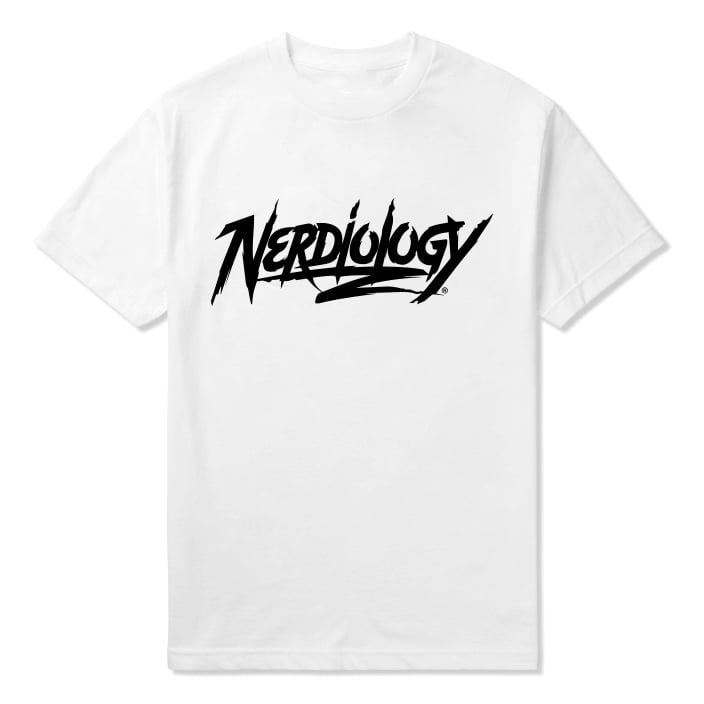 Image of Nerdiology Script Logo (White )