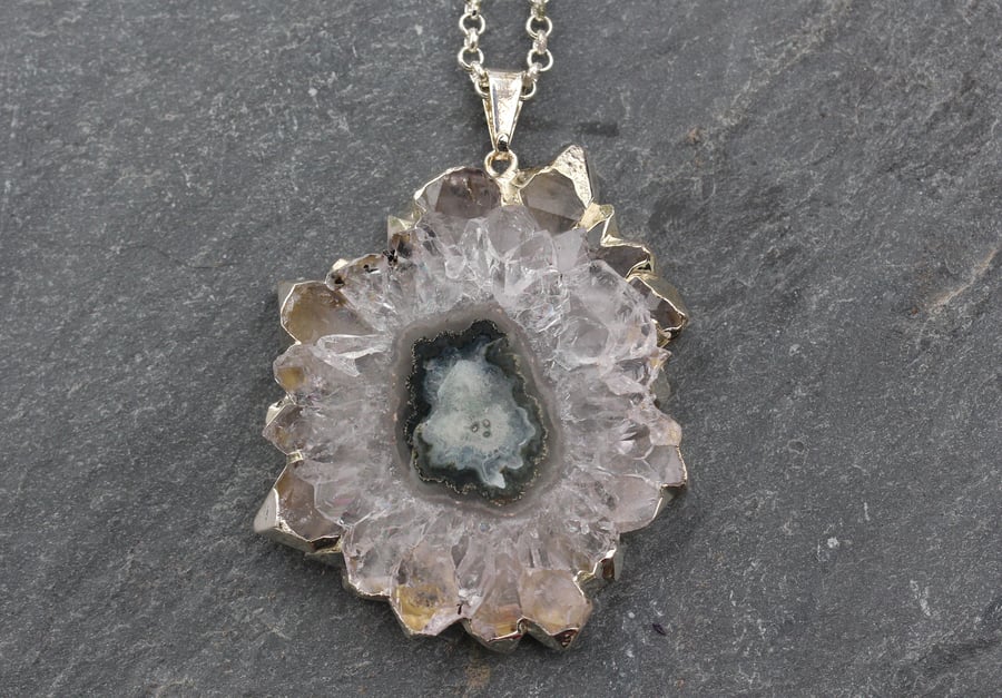 Image of Amethyst Stalactite Flower Pendant 8