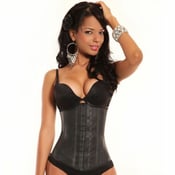 Image of Best Seller- Exotic Black Latex Waist Cincher 2 Hooks