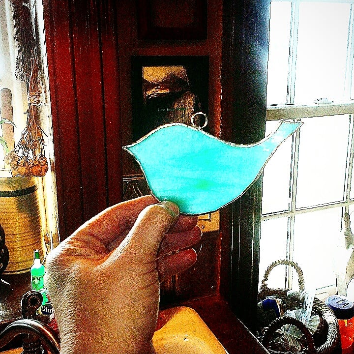 Image of Happy Birds-stained glass